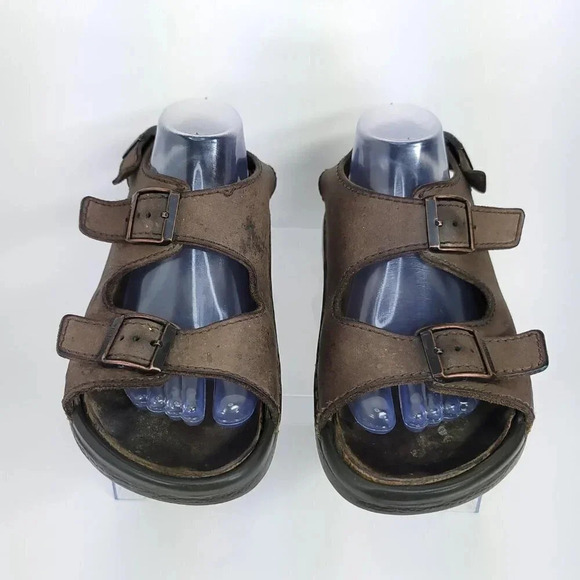 Birkenstock Men's 7 Women 9 Tatami 2 Strap Brown Leather Sandal Shoes Normcore - Picture 3 of 12